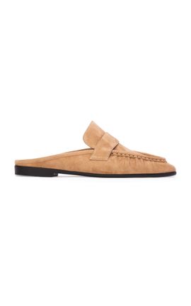 Black Suede Studio Black Suede Studio Gabby Suede Backless Loafers