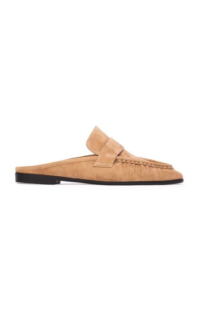 Black Suede Studio Black Suede Studio Gabby Suede Backless Loafers