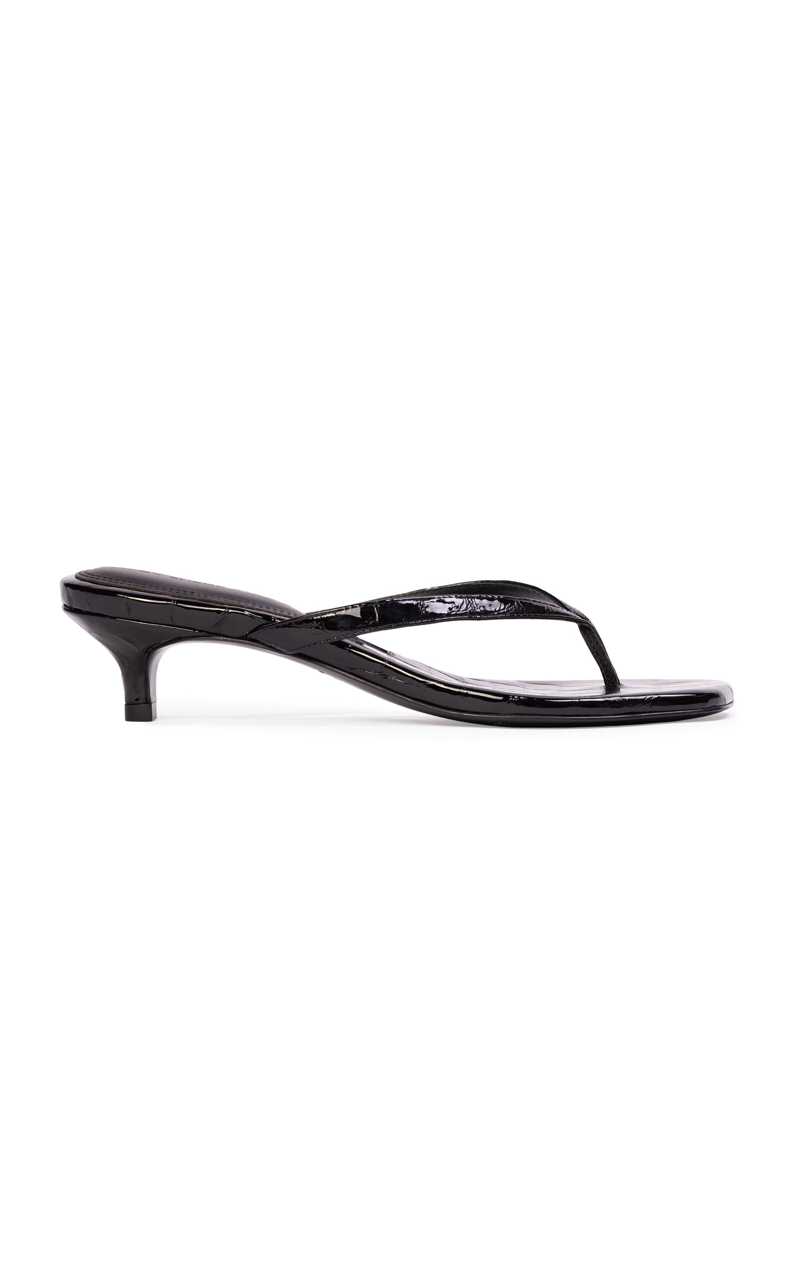 Black Suede Studio Black Suede Studio Kendal Croc Patent Leather Sandals