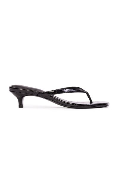 Black Suede Studio Black Suede Studio Kendal Croc Patent Leather Sandals