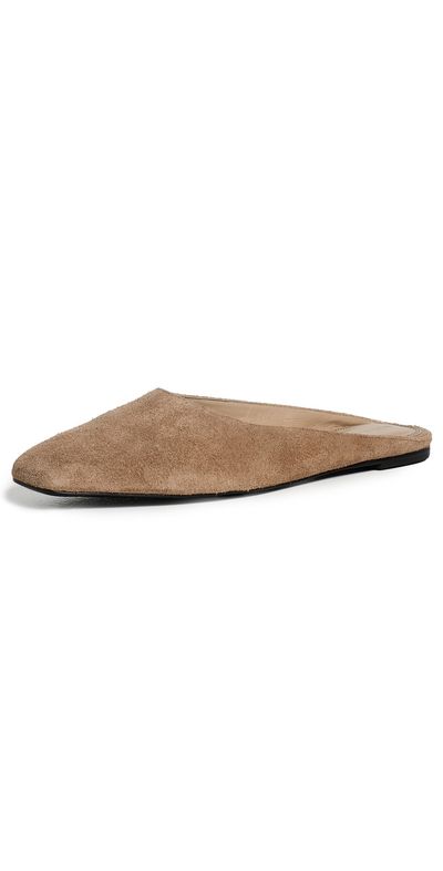 Black Suede Studio Black Suede Studio Lucia Slip On Flats Latte Suede