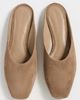 Black Suede Studio Black Suede Studio Lucia Slip On Flats Latte Suede - 2