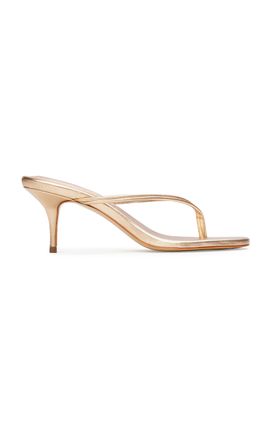 Black Suede Studio Black Suede Studio Marci Metallic Leather Thong Sandals