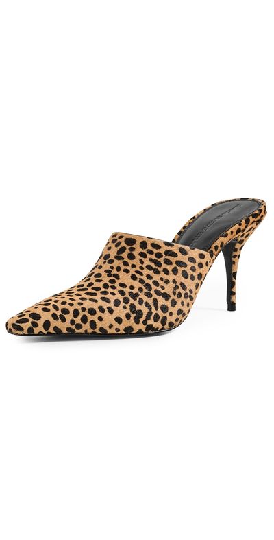 Black Suede Studio Black Suede Studio Mesa 80 Heels Camel Dotted Cheetah Pony Hair