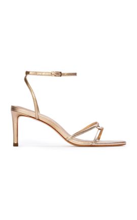 Black Suede Studio Black Suede Studio Miley Metallic Leather Sandals