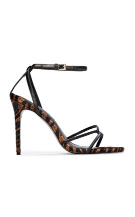 Black Suede Studio Black Suede Studio Miley Zebra Pony Hair Sandals