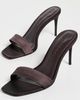 Black Suede Studio Black Suede Studio Naomi Satin Mules Cacao Satin - 5