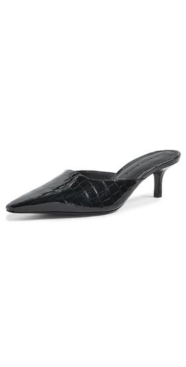 Black Suede Studio Black Suede Studio Riley 50 Heels BLACK CROC PATENT LEATHER