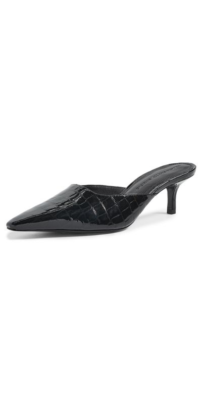 Black Suede Studio Black Suede Studio Riley 50 Heels BLACK CROC PATENT LEATHER