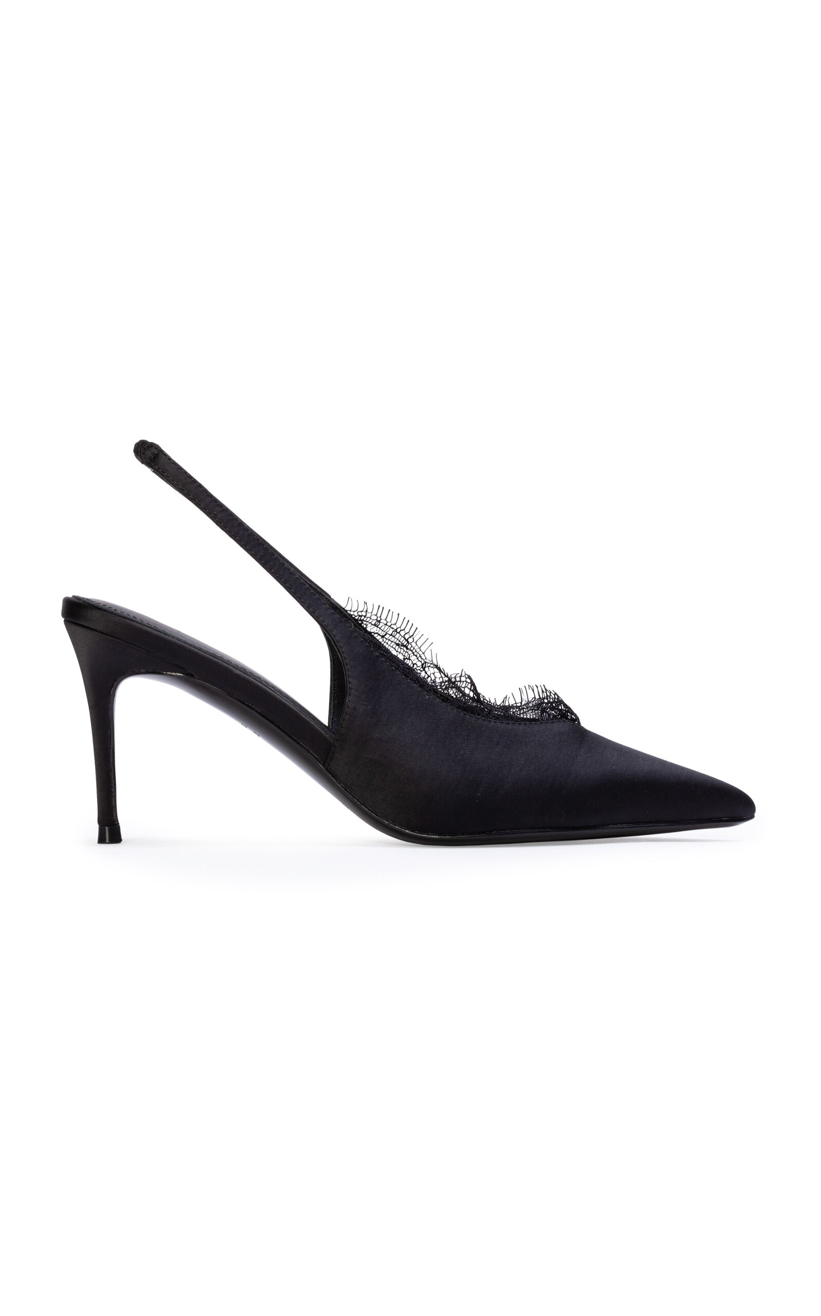 Black Suede Studio Black Suede Studio Royale Satin Pumps