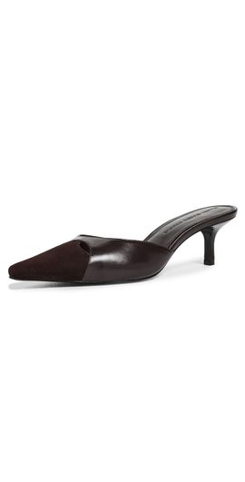 Black Suede Studio Black Suede Studio Rue 50 Heels Hot Fudge Leather/Suede