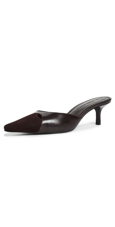 Black Suede Studio Black Suede Studio Rue 50 Heels Hot Fudge Leather/Suede