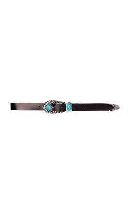 Black Suede Studio Black Suede Studio Spur Leather Belt