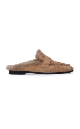 Black Suede Studio Black Suede Studio Theo Shearling Mules