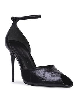 Black Suede Studio Black Suede Studio Women's Cala 100 Leather Peep Toe Sandals