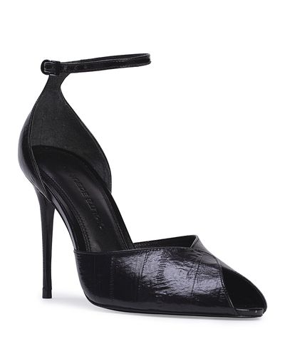 Black Suede Studio Black Suede Studio Women's Cala 100 Leather Peep Toe Sandals