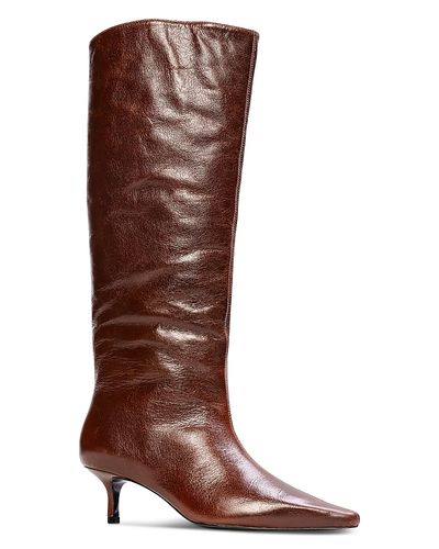 Black Suede Studio Black Suede Studio Women's Pointed Wide Calf Boots