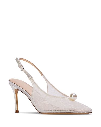 Black Suede Studio Black Suede Studio Women's Satin Embellished Pumps