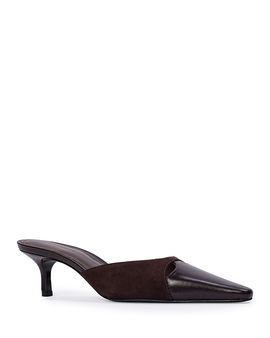 Black Suede Studio Black Suede Studio Women's Snip Toe Leather Mules