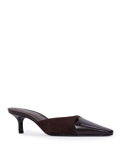 Black Suede Studio Black Suede Studio Women's Snip Toe Leather Mules