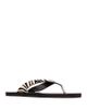 Black Suede Studio Black Suede Studio Women's Square Toe Calf Hair Flip Flops - 1