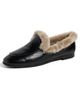 Black Suede Studio Black Suede Studio Zora Loafers Black Shine Leather/Shearling - 1