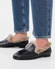 Black Suede Studio Black Suede Studio Zora Loafers Black Shine Leather/Shearling - 3