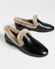 Black Suede Studio Black Suede Studio Zora Loafers Black Shine Leather/Shearling - 6
