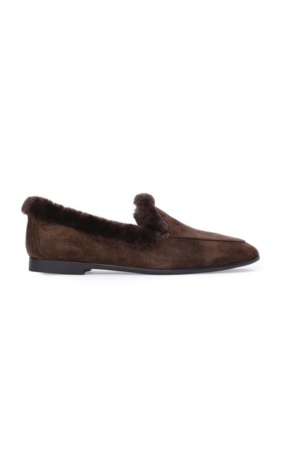 Black Suede Studio Black Suede Studio Zora Shearling Loafers