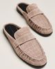 Black Suede Studio Gabby Loafer Mules - 1