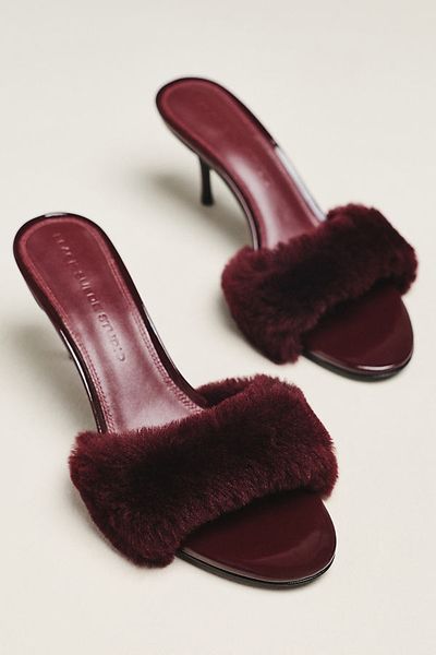 Black Suede Studio Kaia 65 Mule Heels