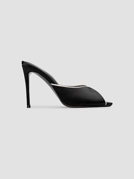 Black Suede Studio Women's Amelia 100MM Satin Mules