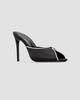 Black Suede Studio Women's Amelia 100MM Satin Mules - 2