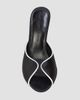Black Suede Studio Women's Amelia 100MM Satin Mules - 3