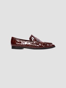 Black Suede Studio Women's Arrow Croc Loafers
