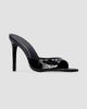 Black Suede Studio Women's Brea 100MM Croc Mule Sandals - 2