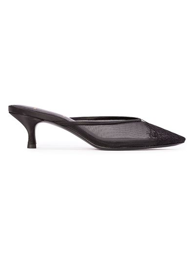 Black Suede Studio Women's Cara 50MM Mesh Mules