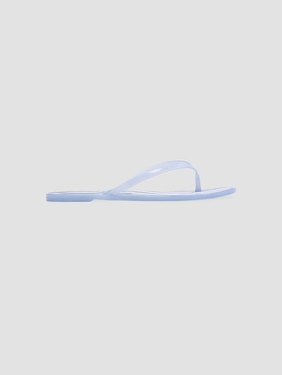 Black Suede Studio Women's Crystal PVC Stripe Flip Flops