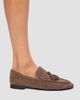 Black Suede Studio Women's Finn Croc Suede Loafers - 5
