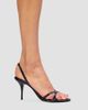 Black Suede Studio Women's Jolla 80MM Leather Slingback Sandals - 5