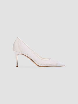 Black Suede Studio Women's Mia 80MM Lace Pumps