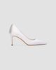 Black Suede Studio Women's Mia 80MM Satin Pumps - 1