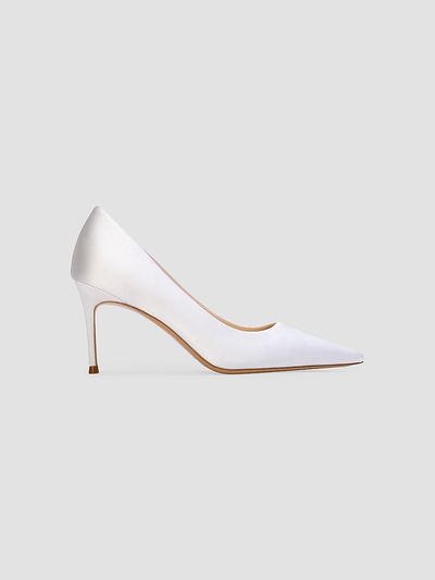 Black Suede Studio Women's Mia 80MM Satin Pumps