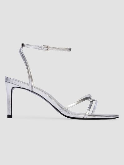 Black Suede Studio Women's Miley 70MM Metallic Sandals
