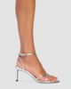 Black Suede Studio Women's Miley 70MM Metallic Sandals - 5