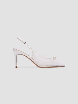 Black Suede Studio Women's Reina 80MM Lace Pumps
