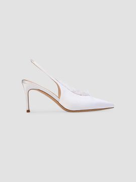 Black Suede Studio Women's Royale 80MM Satin Pumps