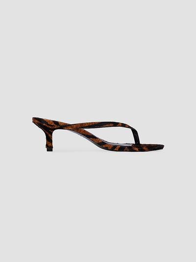 Black Suede Studio Women's Tash 50MM Pony Hair Sandals