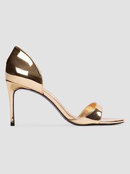 Black Suede Studio Women's Vanity 80MM Metallic Sandals