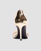 Black Suede Studio Women's Vanity 80MM Metallic Sandals - 4